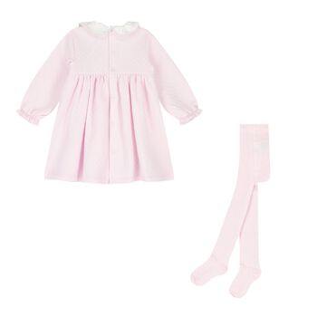 Baby Girls Pink Flower Dress Set