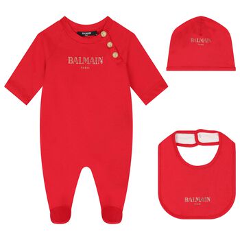 Red & Gold Logo Babygrow Gift Set