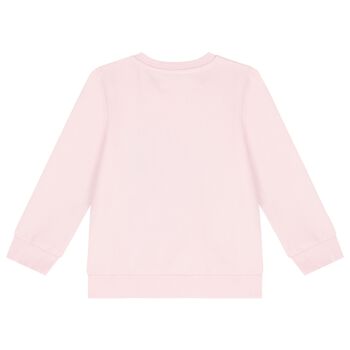 Girls Pink Teddy Bear Logo Sweatshirt