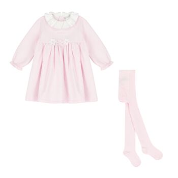 Baby Girls Pink Flower Dress Set