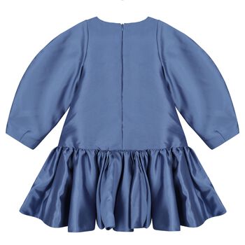 Girls Blue Logo Butterfly Dress