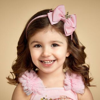 Girls Pink Bow Headband