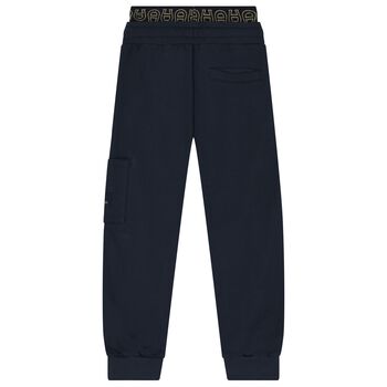 Boys Navy Blue Logo Joggers