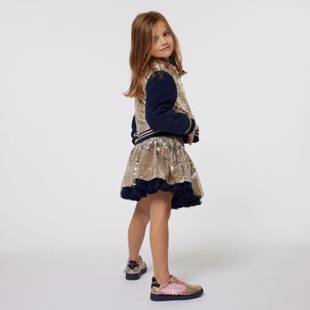 Girls Gold Reversible Sequins Skirt