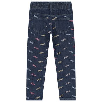 Girls Blue Logo Denim Jeans