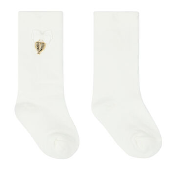 Girls White Bow Socks