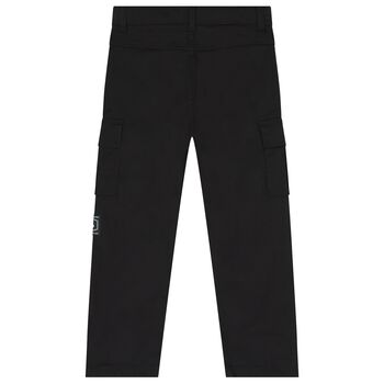 Boys Black Logo Trousers