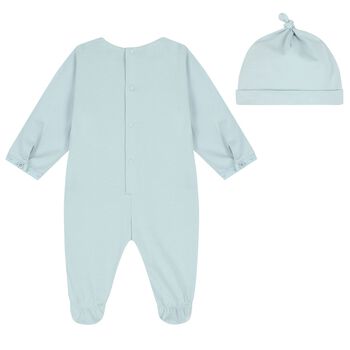 Baby Boys Blue Logo Babygrow Gift Set