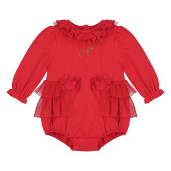 Baby Girls Red Tulle Romper