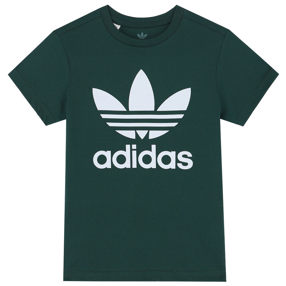 adidas Originals T-Shirt Couture Green UK Junior | Trefoil Logo