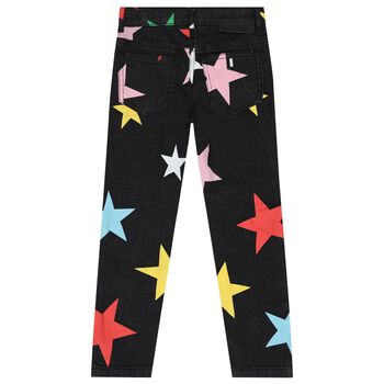 Girls Black Stars Denim Jeans