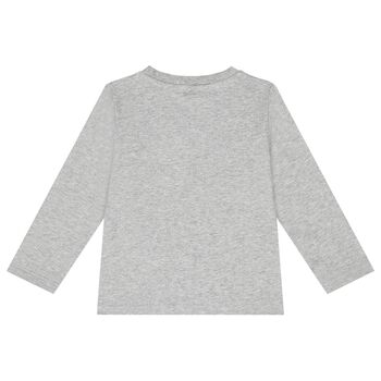 Younger Boys Grey Animals Long Sleeve Top