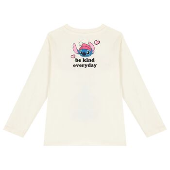 Girls Ivory Disney Long Sleeve Top