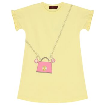 Girls Yellow Logo Bag Dress