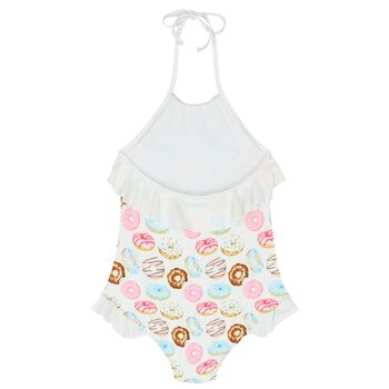 Girls White Donut Swimsuit