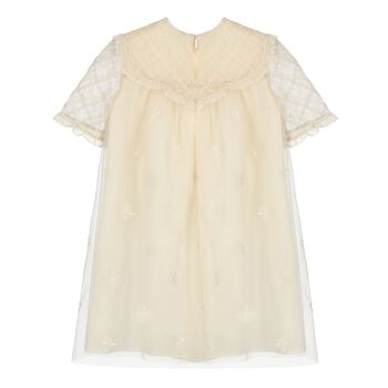 Younger Girls Ivory Floral Dress