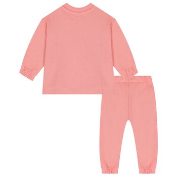 Younger Girls Pink Logo Tracksuit