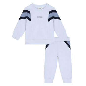 Baby Boys Blue Logo Tracksuit Set