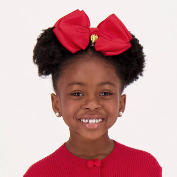 Girls Red Bow Hairclip