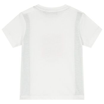 Younger Boys White & Black Logo T-Shirt