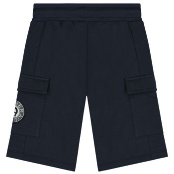 Younger Boys Navy Blue Logo Shorts