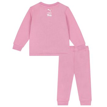 Younger Girls Pink Trolls Logo Tracksuit