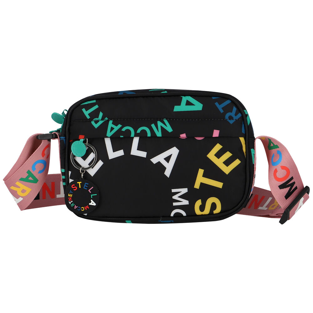 Stella McCartney Girls Black Logo Backpack | Junior Couture UK