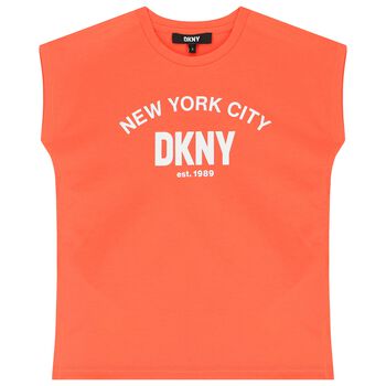 Girls Neon Orange Logo Top