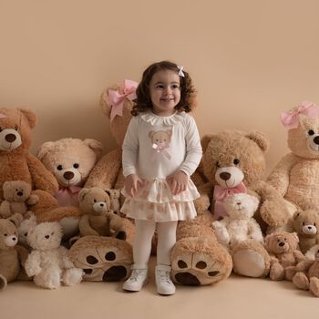 Baby Girls White Teddy Bear Dress