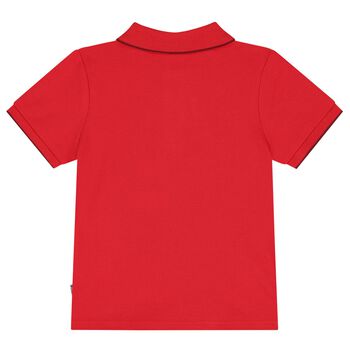 Younger Boys Red Logo Polo Shirt