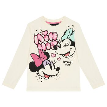 Girls Ivory Logo Disney Long Sleeve Top