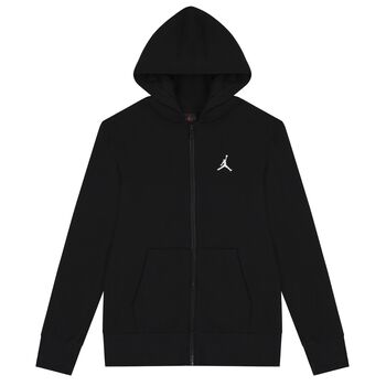 Black Jumpman Logo Hooded Zip Up Top