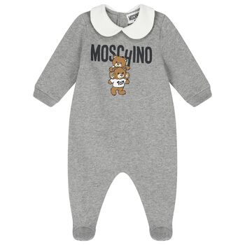 Grey Teddy Bear Logo Babygrow