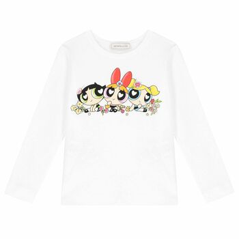 Girls White Powerpuff Girls Top