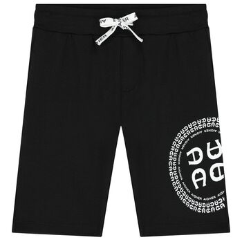 Younger Boys Black Logo Shorts