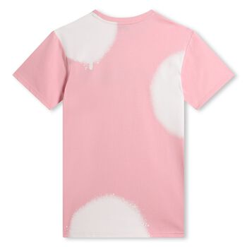 Girls Pink & White Logo Dress