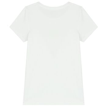 Girls White Diamante Logo T-Shirt