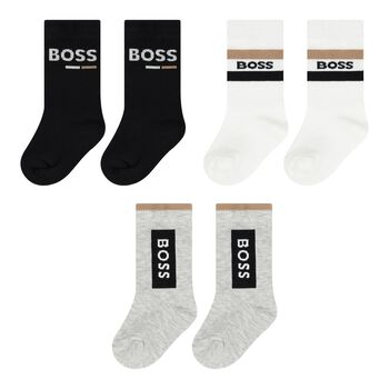 Baby Boys Multi-Colored Logo Socks ( 3-Pack )