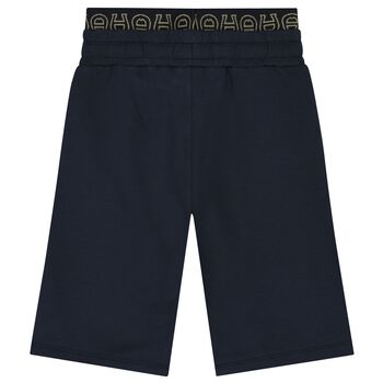 Boys Navy Blue Logo Shorts