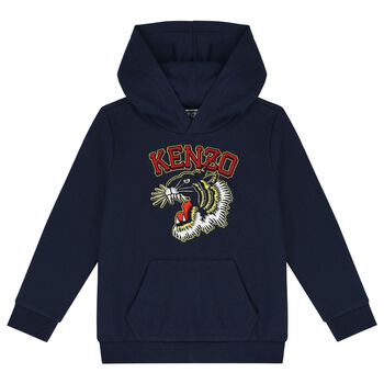 Boys Navy Blue Hooded Top