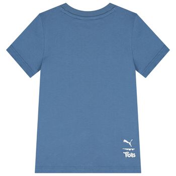 Boys Blue Trolls Logo T-Shirt