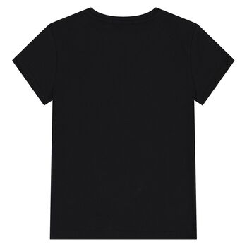 Girls Black & Gold Logo T-Shirt