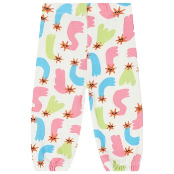 Younger Girls Ivory Shooting Stars Joggers