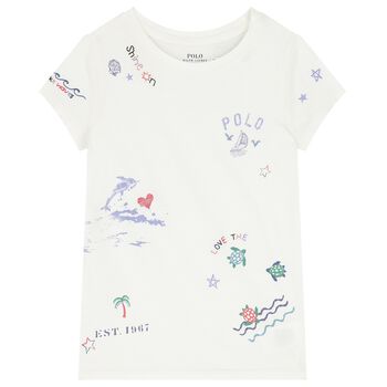 Girls White Logo T-Shirt