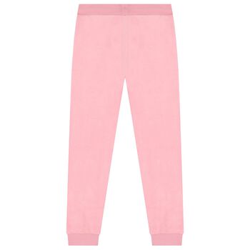 Girls Pink Diamante Joggers