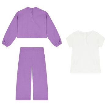 Girls Purple Trousers Set