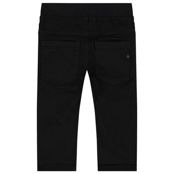 Younger Boys Black Logo Trousers