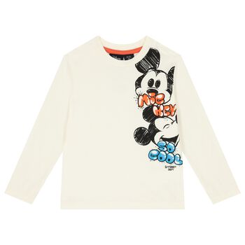 Boys Ivory Disney Long Sleeve Top