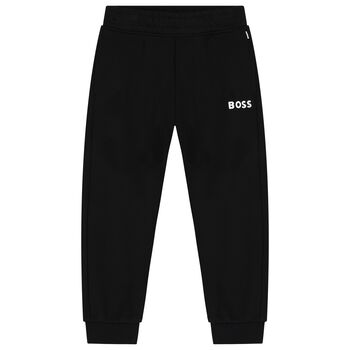 Boys Black Logo Joggers