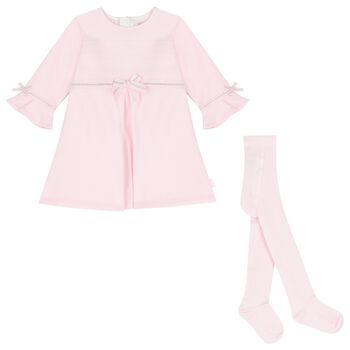 Baby Girls Pink Bow Dress Set